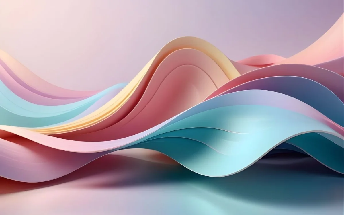 Hình nền Macbook sóng màu pastel 3D