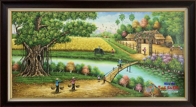 Tranh sơn dầu chân dung phụ nữ mặt hoa nghệ thuật