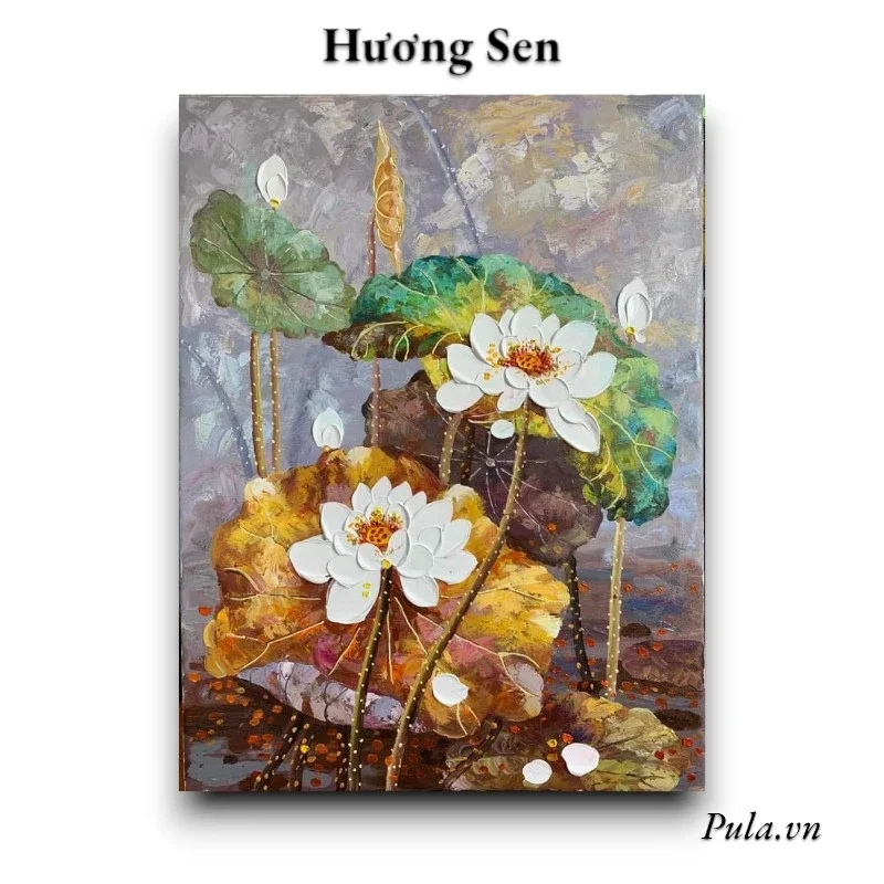 Tranh Sơn Dầu Nghệ Thuật Hương Sen