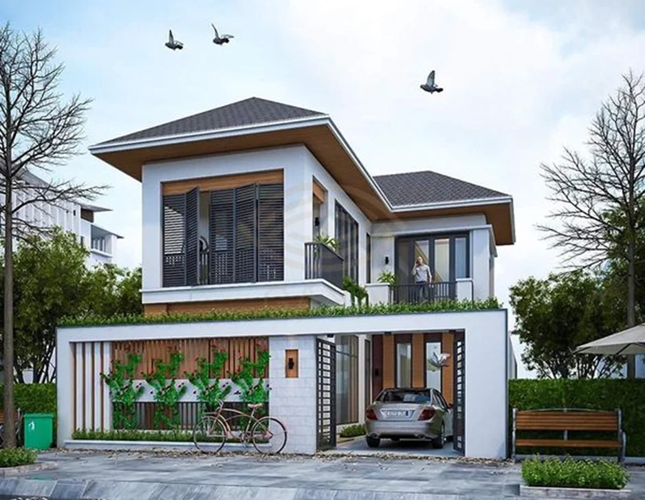 Top 25 mẫu nhà chữ L 2 tầng mái Nhật đẹp nhất hiện nay - Công ty thiết kế xây dựng Nhà Đẹp