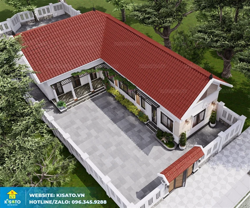 Mẫu Nhà Cấp 4 Mái Thái Chữ L đẹp Xuất Sắc Tại Hải Phòng