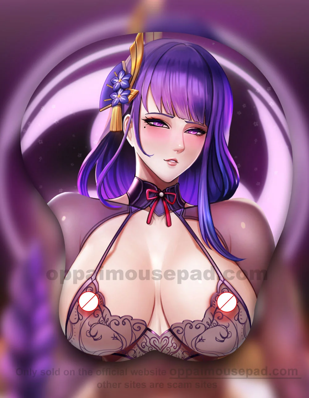 Raiden Shogun Hentai Mouse Pad | Genshin Impact - Oppai Mousepad