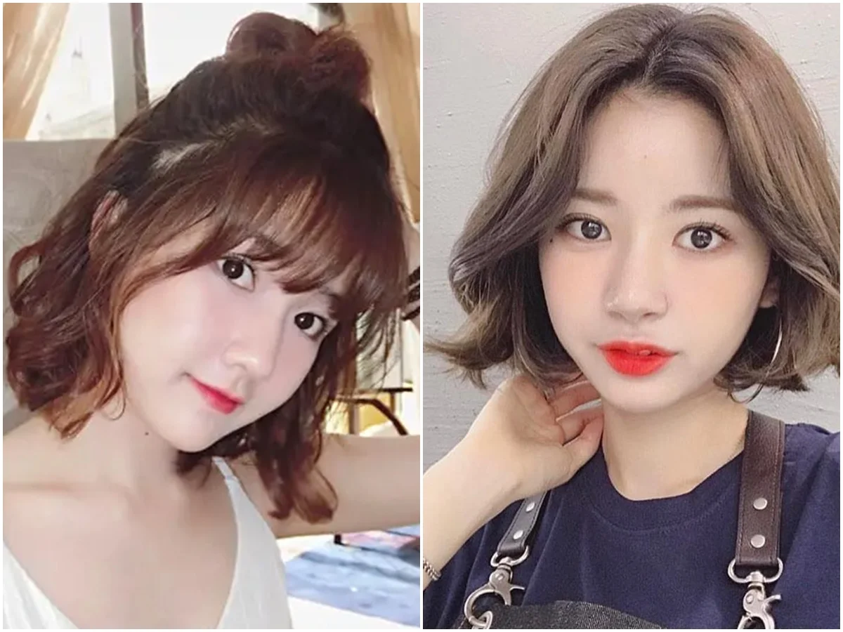 Hai cô gái trẻ với kiểu tóc ngang vai, một uốn sóng và một búi cao