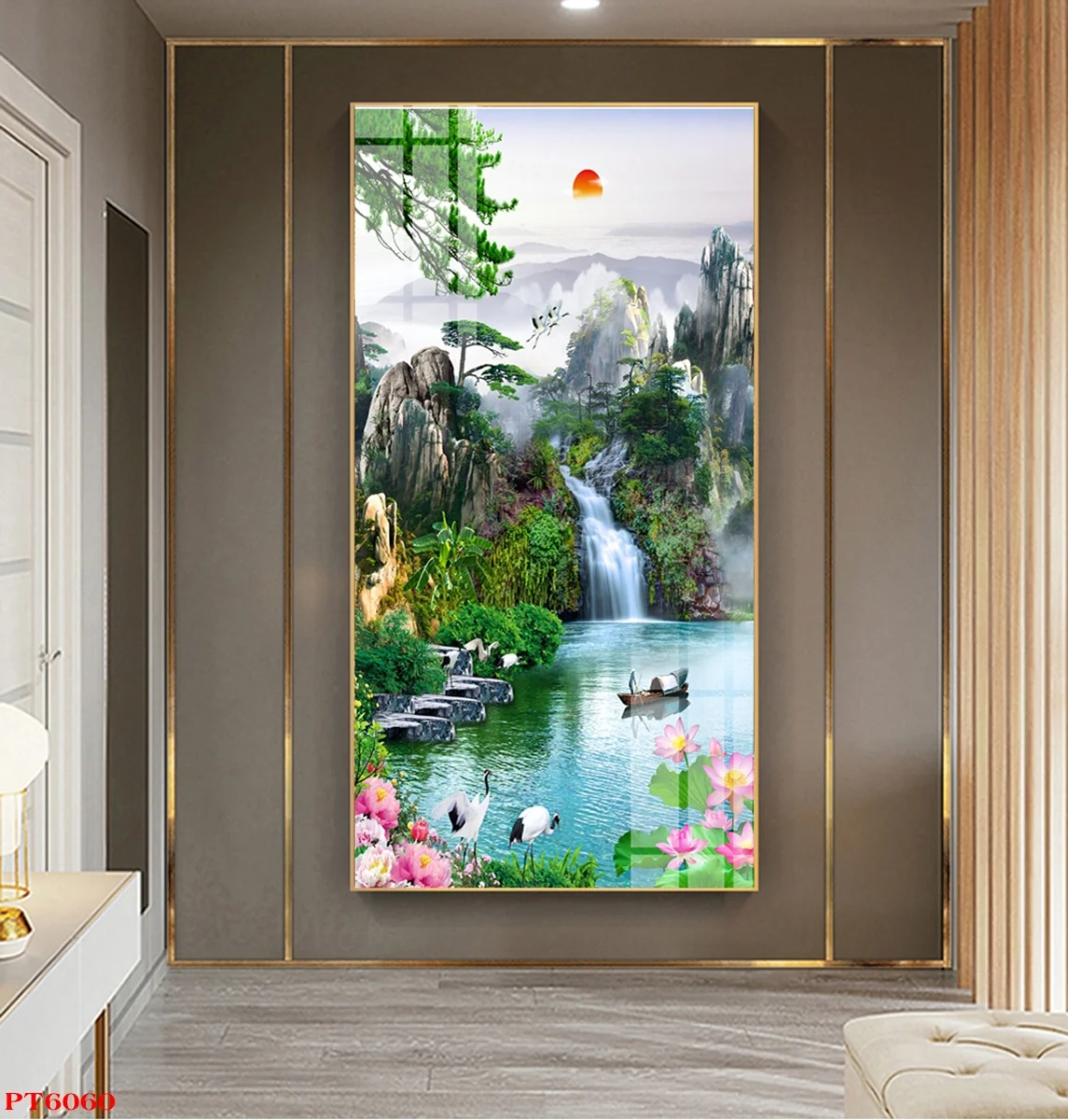 Tranh Treo Tường Sơn Thuỷ Khổ Đứng Treo phòng khách STĐ06