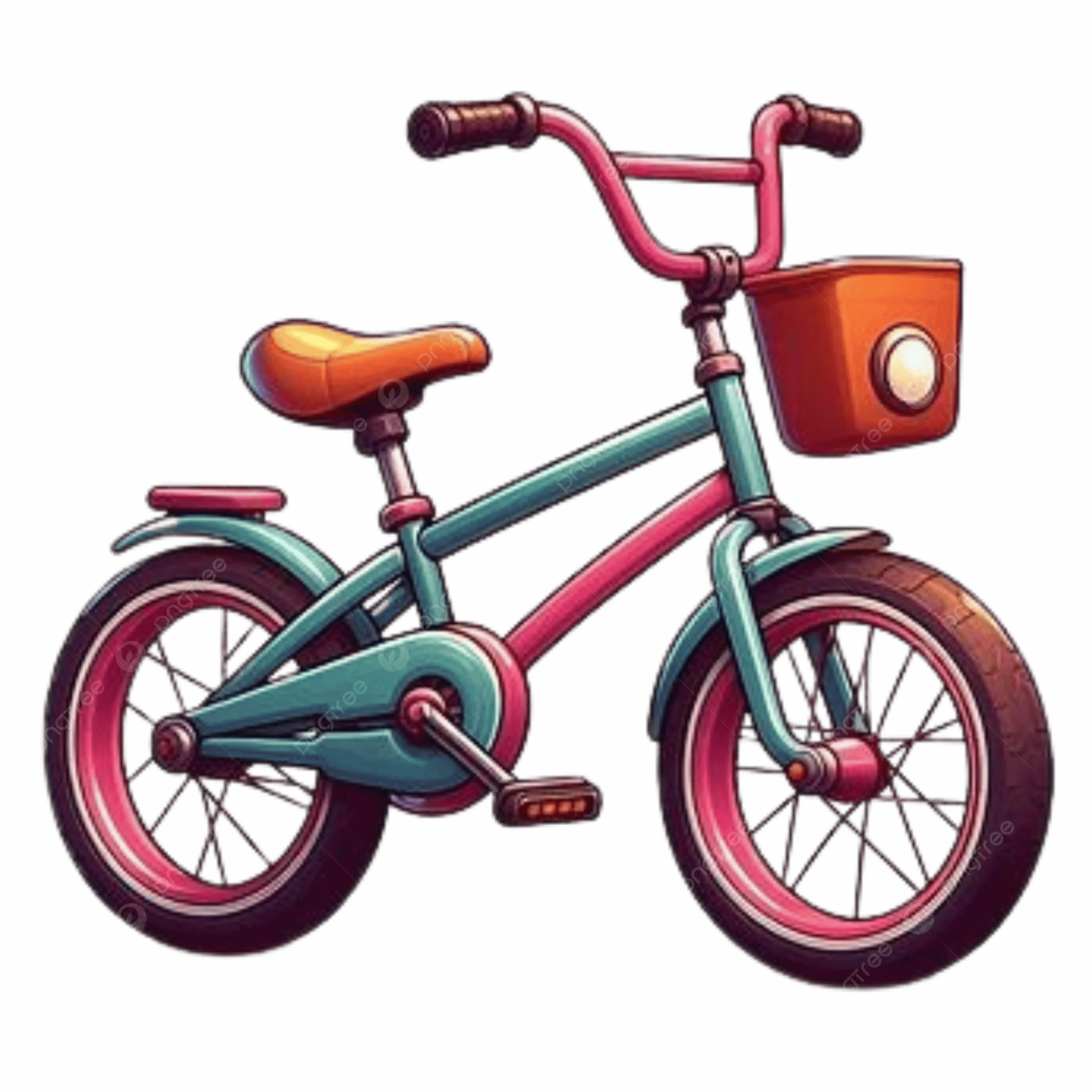 Hình ảnh Một Chiếc Xe đạp Hoạt Hình đầy Màu Sắc Có Giỏ Phía Trước Hoàn Hảo để Chở Những Vật Dụng Nhỏ Hoặc đồ Tạp Hóa Vào Ngày Nắng PNG ,