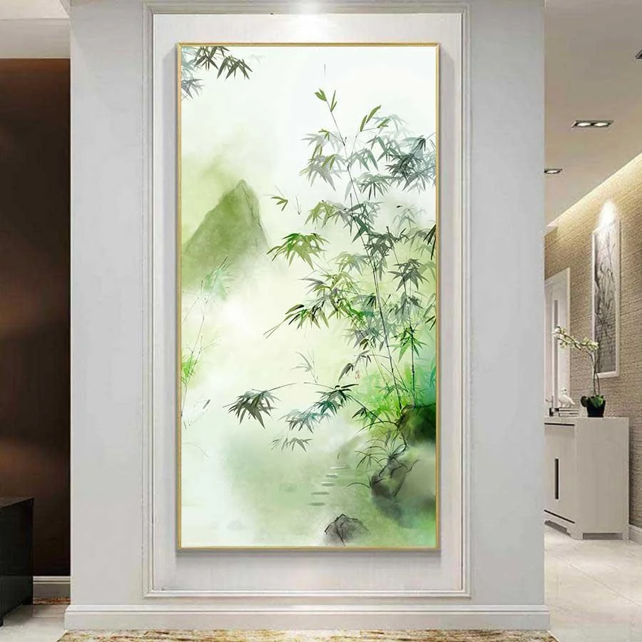 Tranh thủy mặc khóm trúc nghệ thuật tại Xưởng tranh