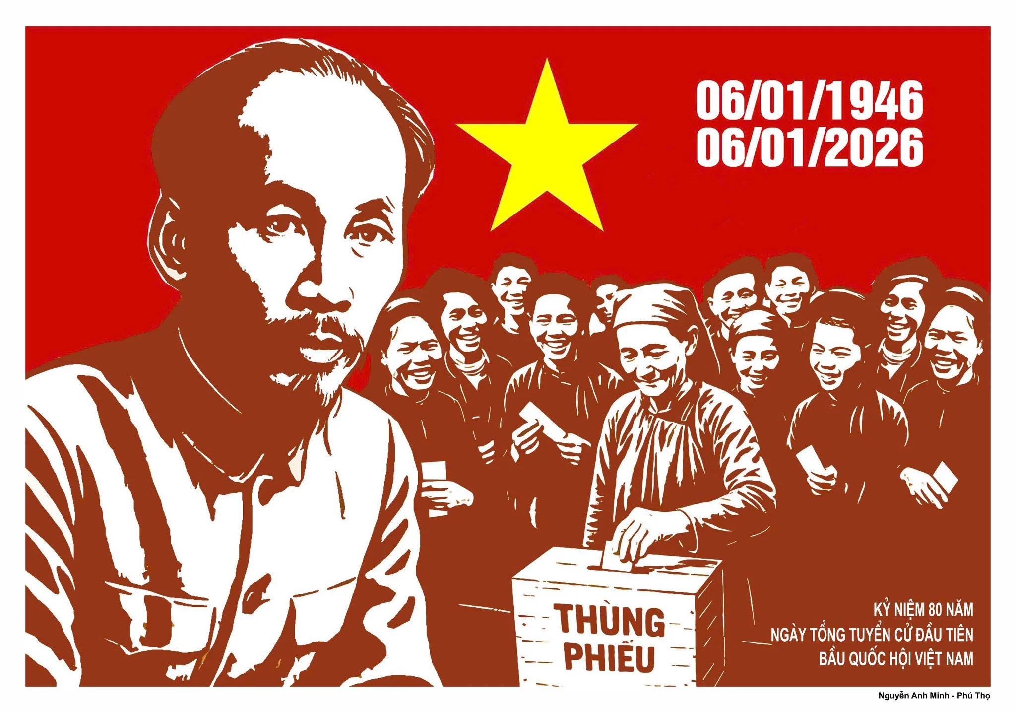 Tranh cổ động tái hiện sinh động chặng đường 80 năm Quốc hội Việt Nam