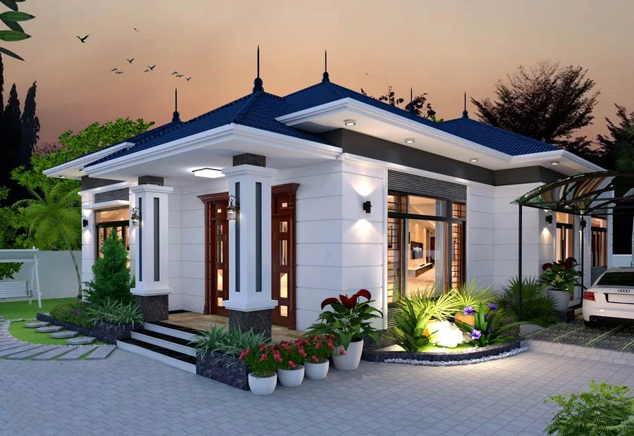 Mẫu nhà cấp 4 mái Nhật 3 phòng ngủ