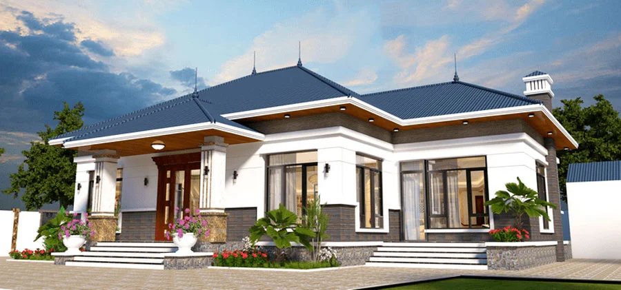 Mẫu nhà cấp 4 mái Nhật 4 phòng ngủ (2)