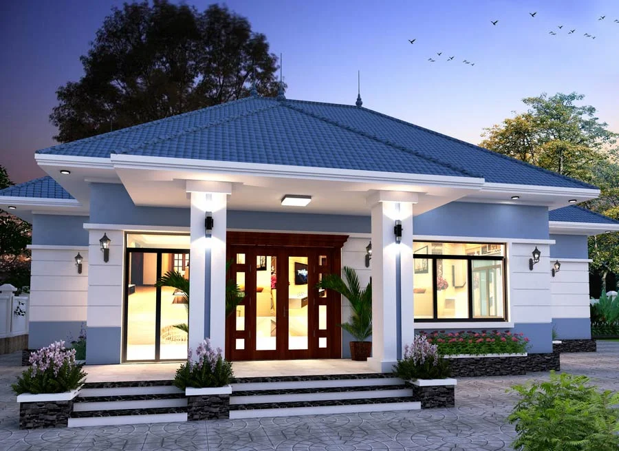Mẫu nhà cấp 4 mái Nhật 3 phòng ngủ (2)