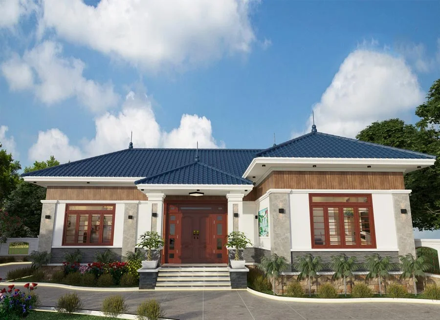 Mẫu nhà cấp 4 mái Nhật chữ L (2)