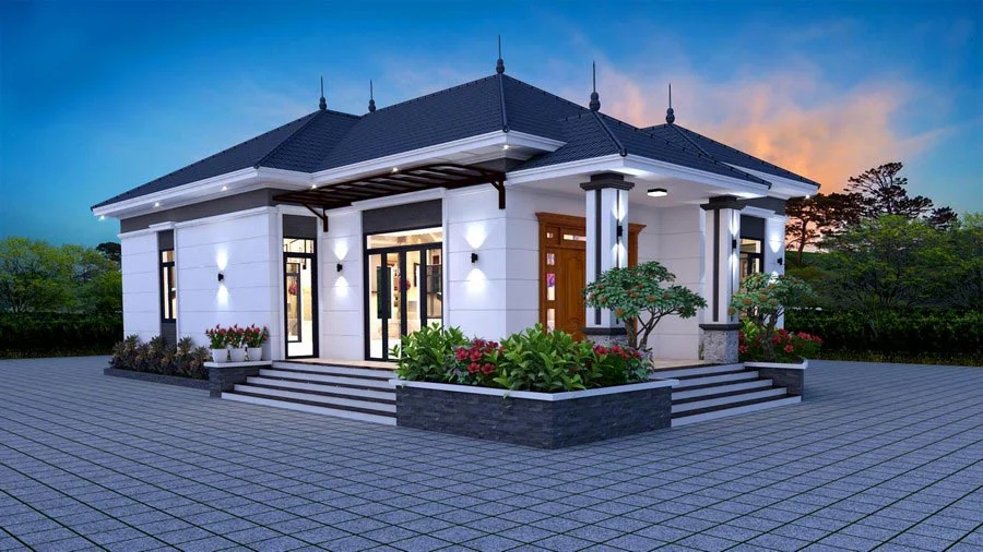 Mẫu nhà cấp 4 mái Nhật 4 phòng ngủ (3)