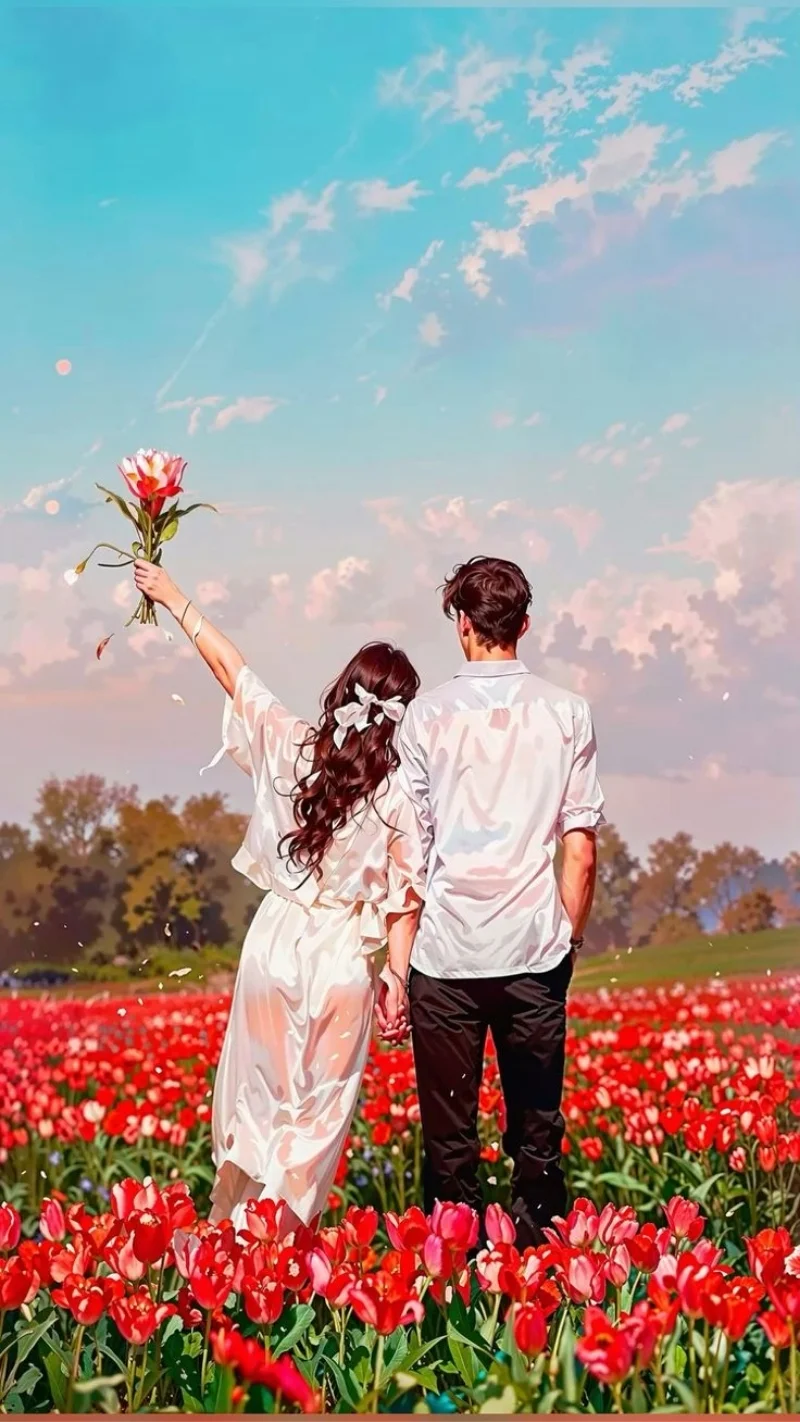 ảnh nền tình yêu điện thoại tựa vai nhau đẹp