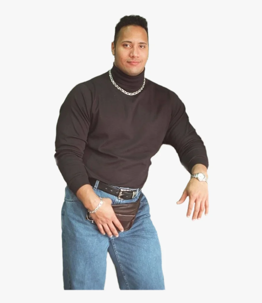 Dwayne Johnson Fanny Pack Meme Download - Dwayne Johnson Col Roulé, HD Png Download - kindpng