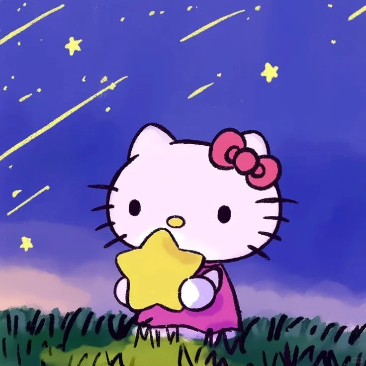 Avatar dễ thương Hello Kitty ngắm sao