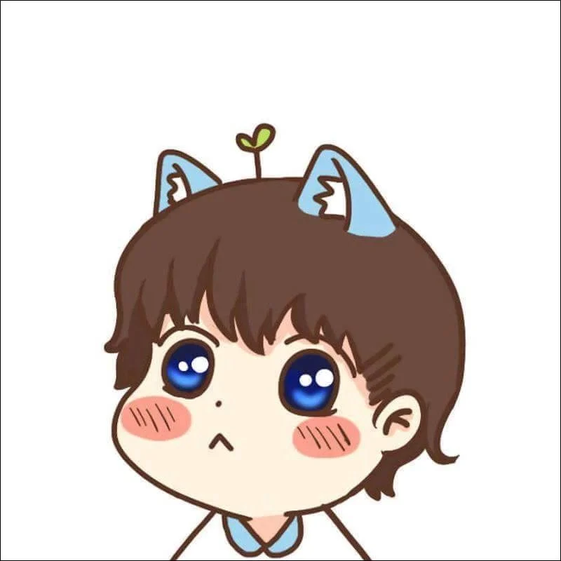 avatar dễ thương hình cậu bé tai mèo xanh