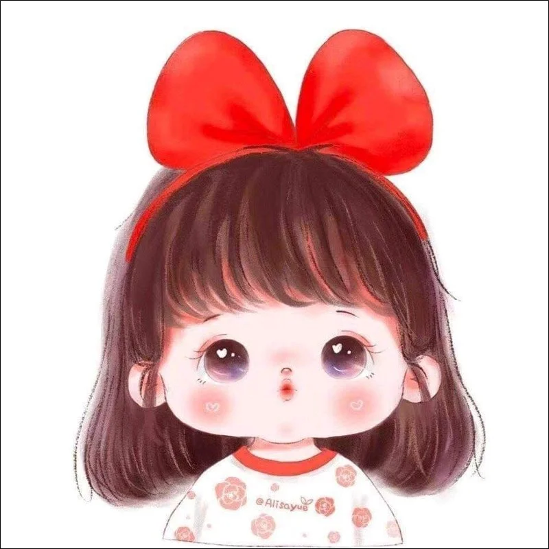 Ảnh đại diện cô bé thắt nơ đỏ dễ thương