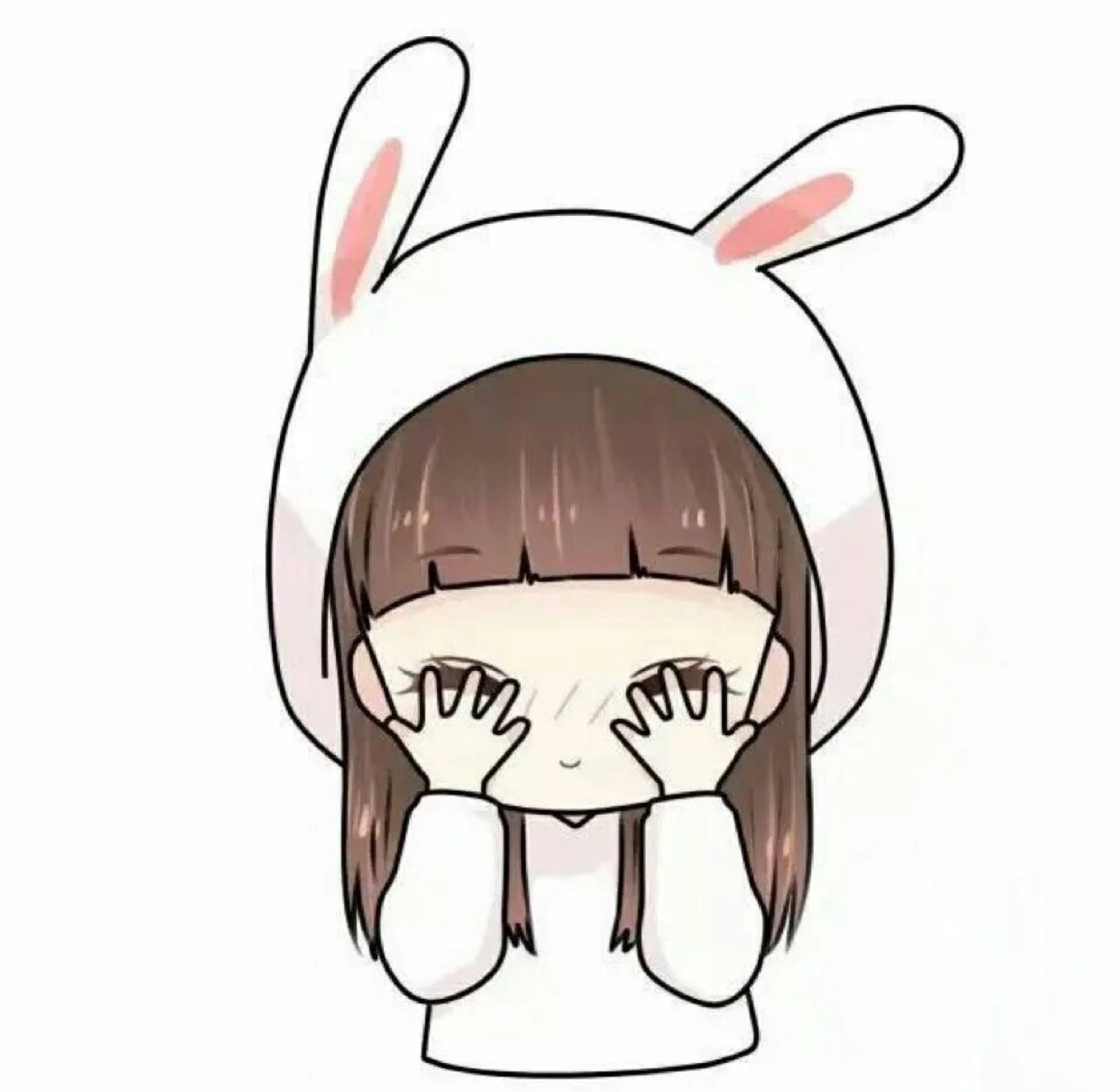 avatar dễ thương hình cô bé đội mũ thỏ