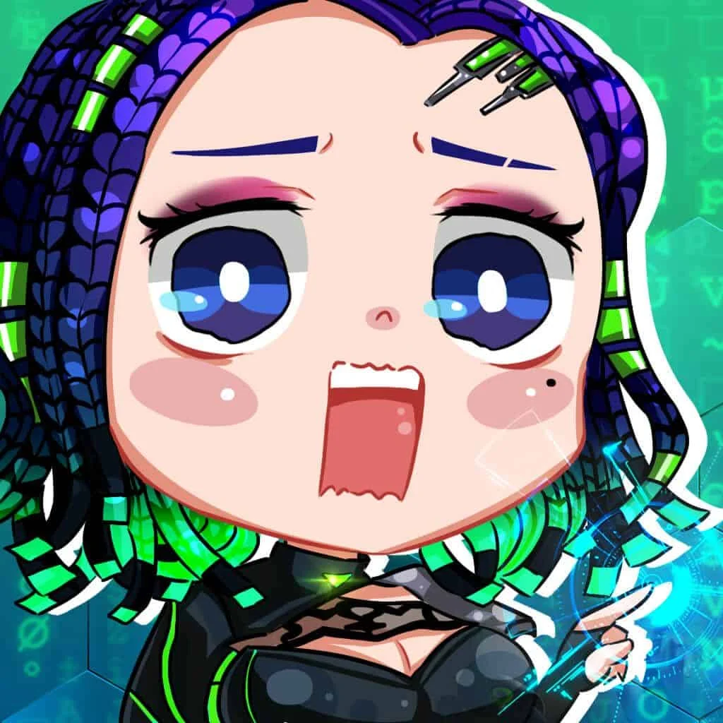 Ảnh đại diện nhân vật nữ phong cách cyberpunk cá tính