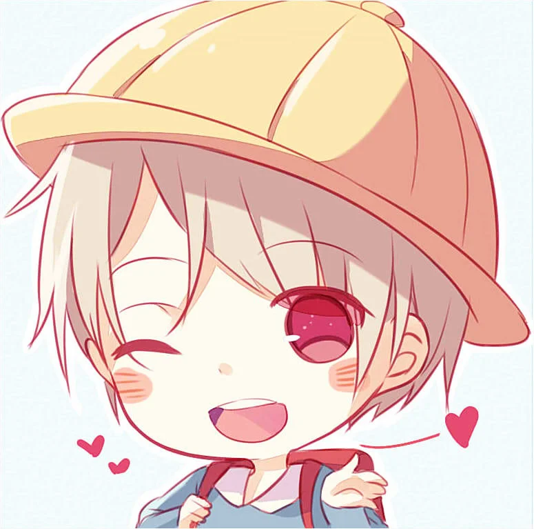 chibi nam đội mũ vàng tươi tắn làm avatar